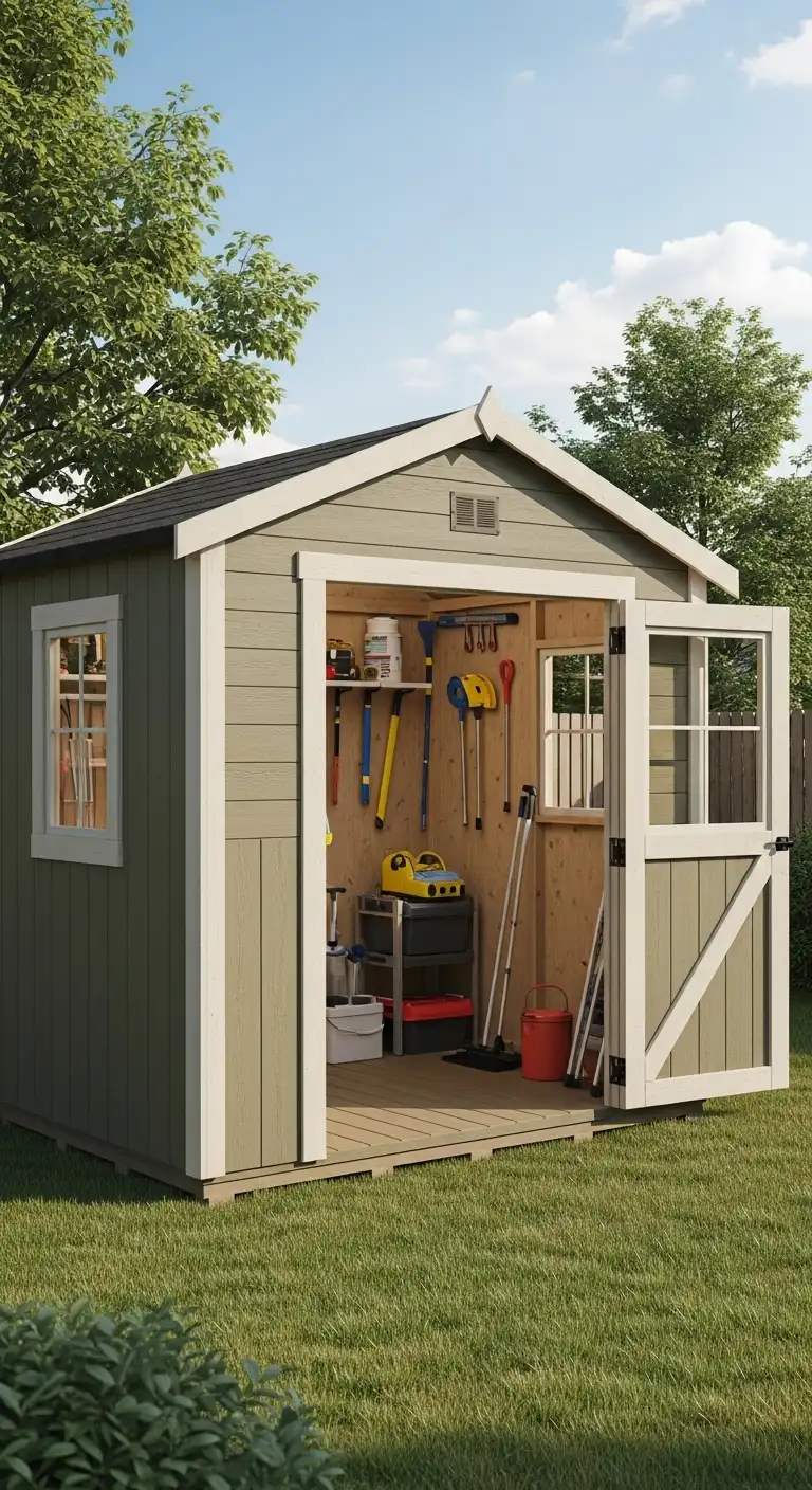 Backyard Shed with Natural Light for Better Visibility