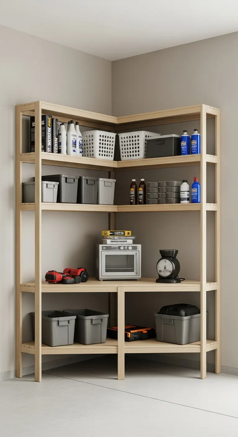 Corner Shelves for Dead Space Utilization