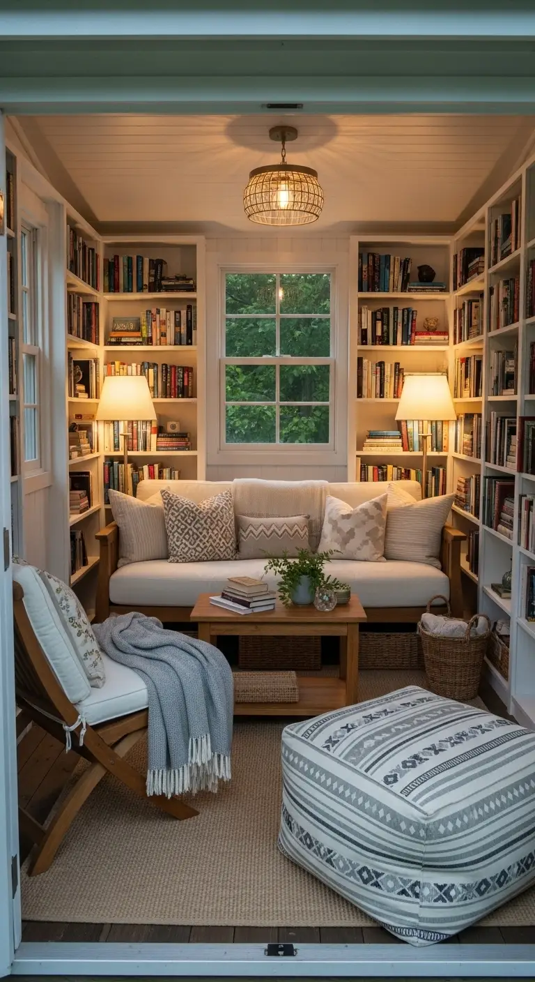 Cozy Reading Nook Backyard She Shed
