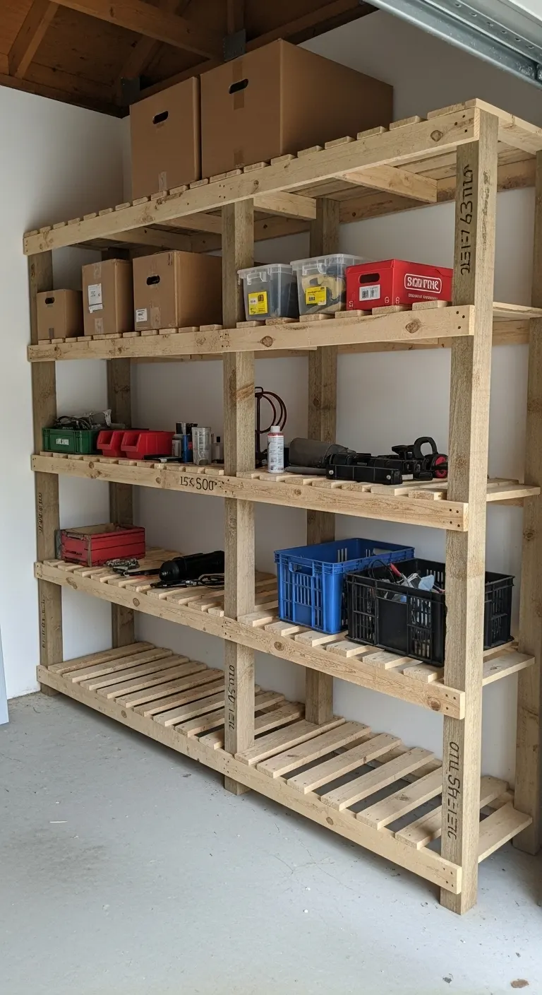 DIY Pallet Shelving for a Budget-Friendly Option