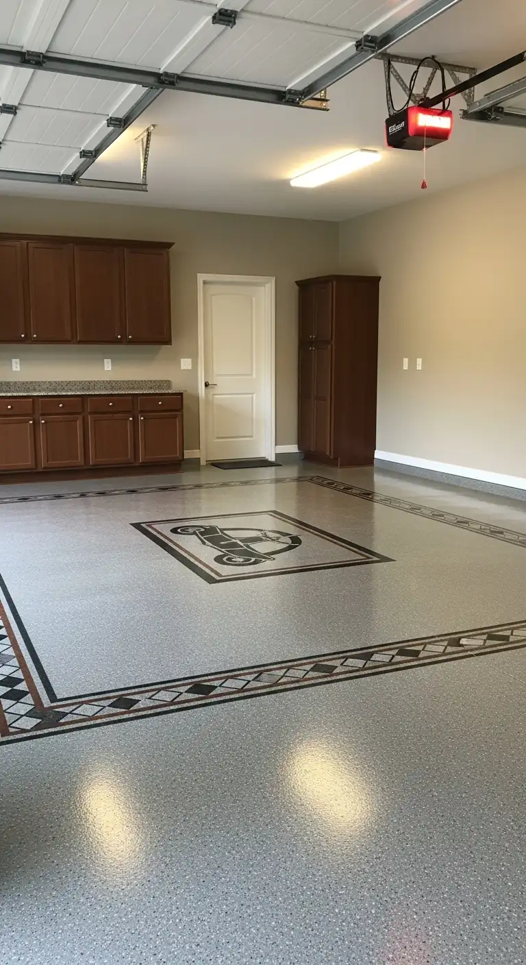 Decorative Pattern Epoxy Garage Floor for a Custom Statement