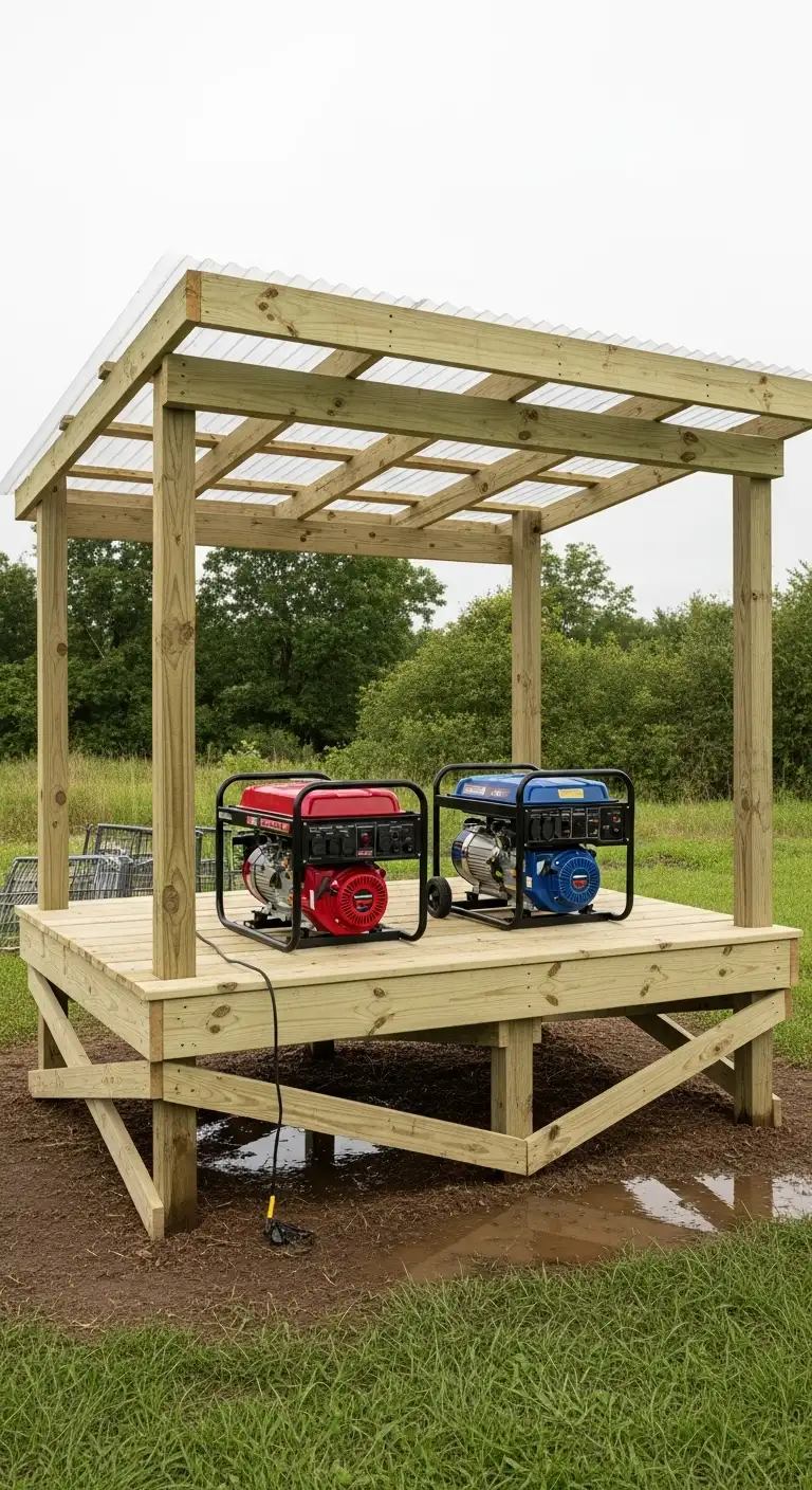 Elevated Platform with Protective Roof System