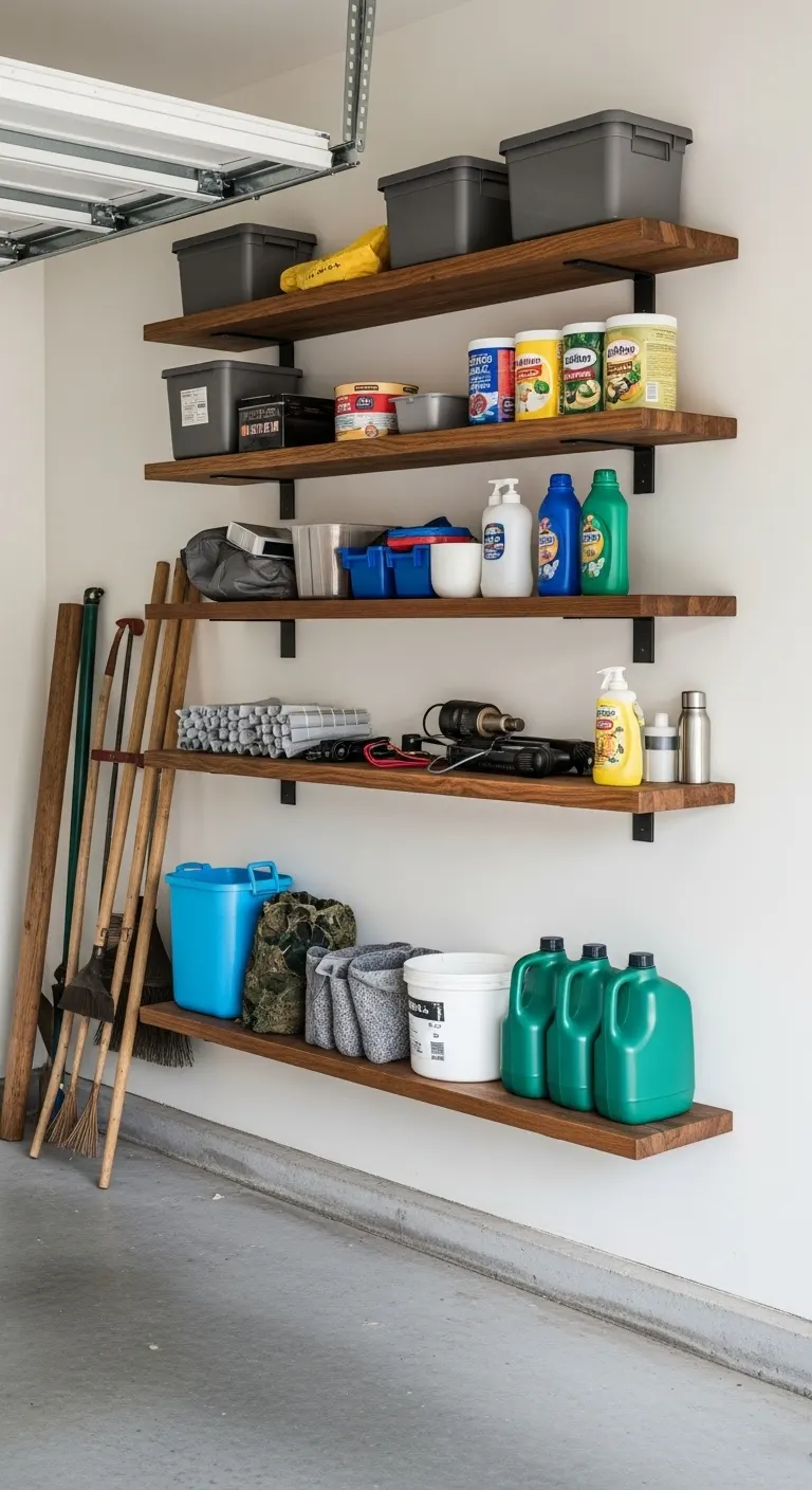 Floating Wall Shelves for Small Garages