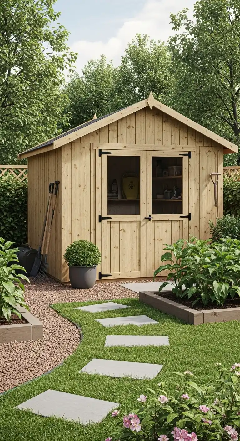 Garden-Integrated Backyard Shed That Blends Seamlessly