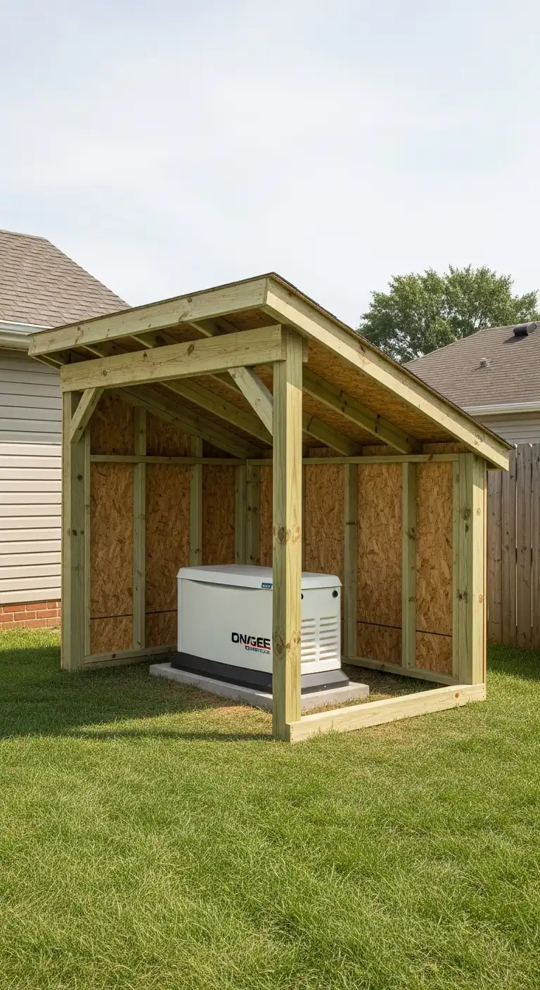 Lean-To Style Generator Shelter