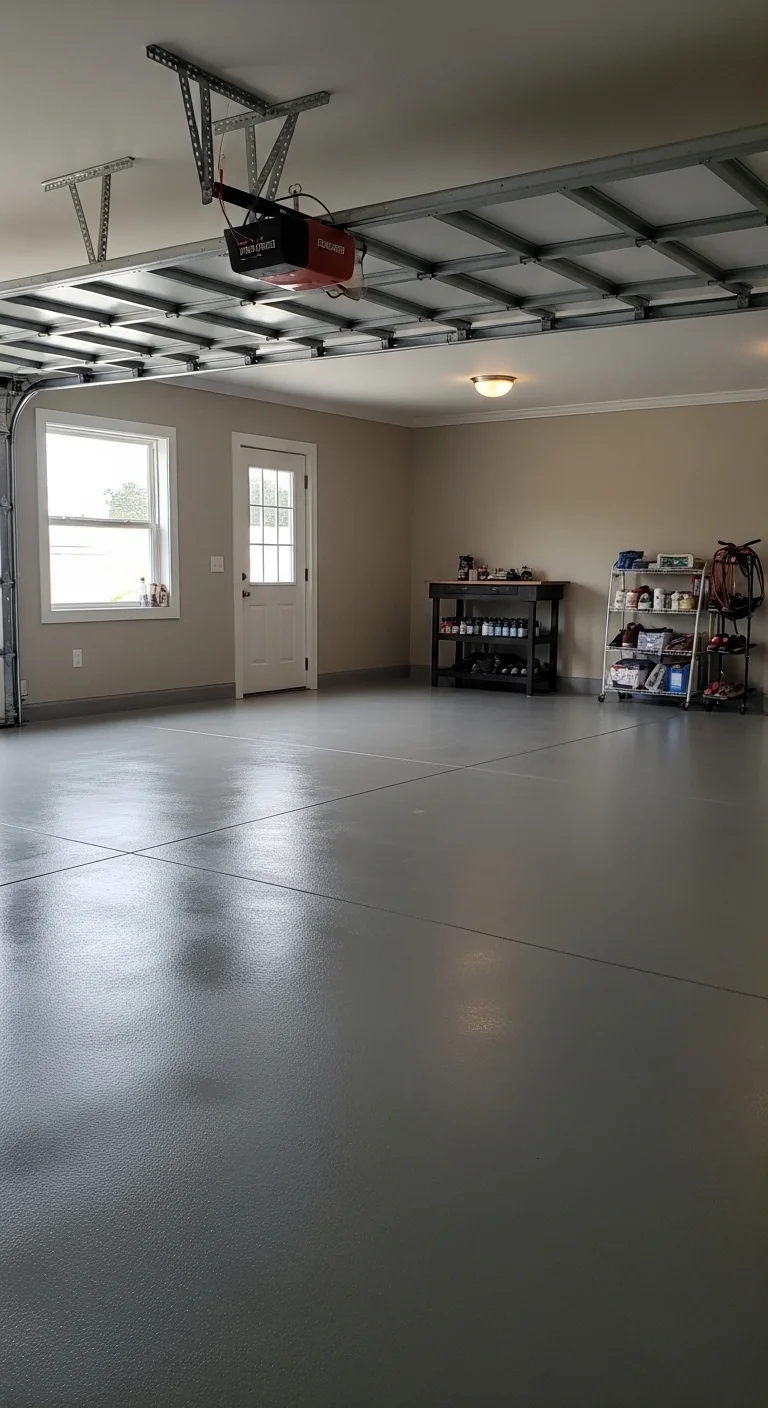 Matte Finish Epoxy Garage Floor for a Subtle Modern Look