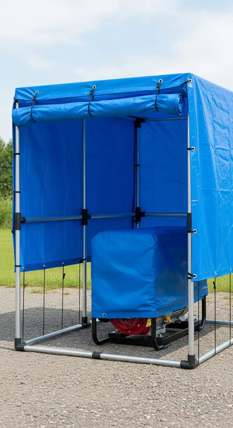 Metal Frame with Weatherproof Tarp Cover
