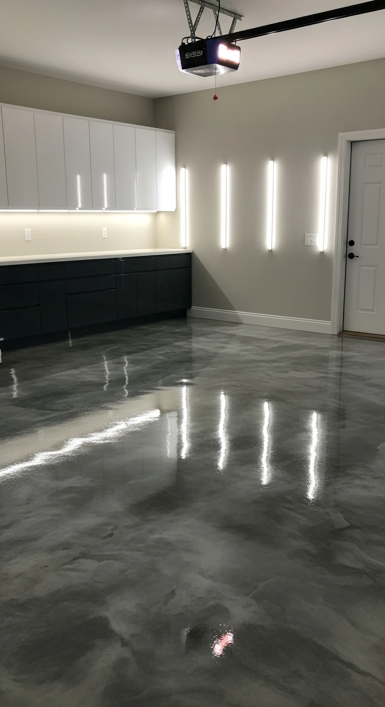Metallic Epoxy Garage Floor for a High-End Showroom Look