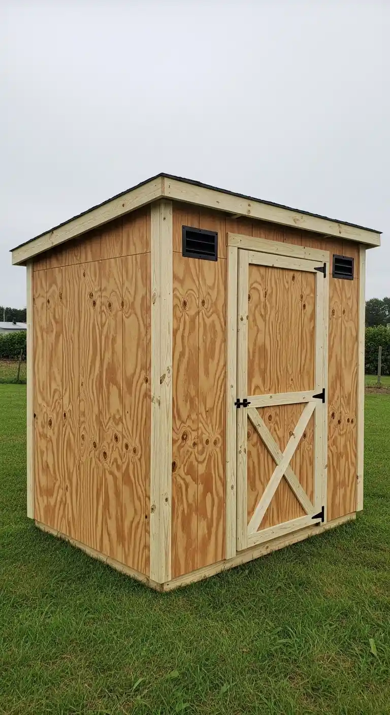 Minimalist Plywood Generator Shed for Fast Construction