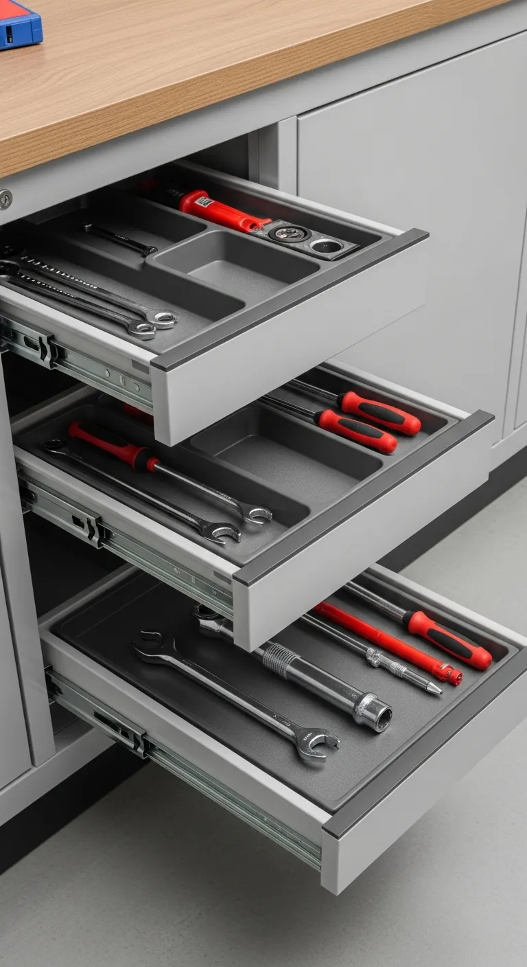 Pull-Out Drawer Trays for Fast Tool Access