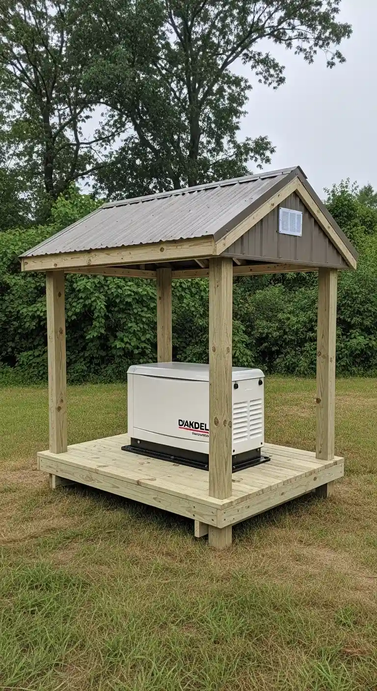 Raised Platform Generator Shed for Flood-Prone Areas