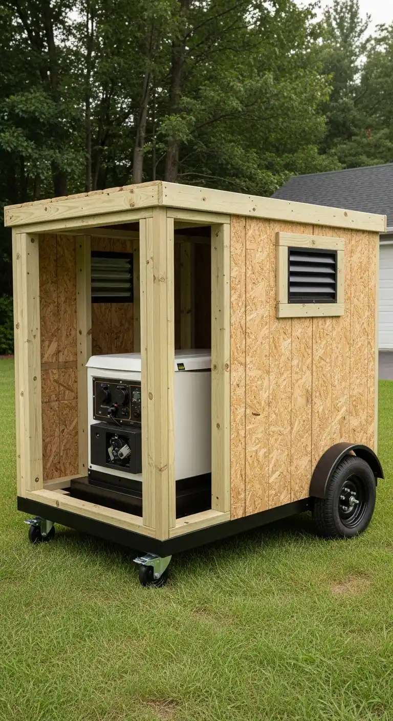 Rolling Generator Shed with Lockable Casters