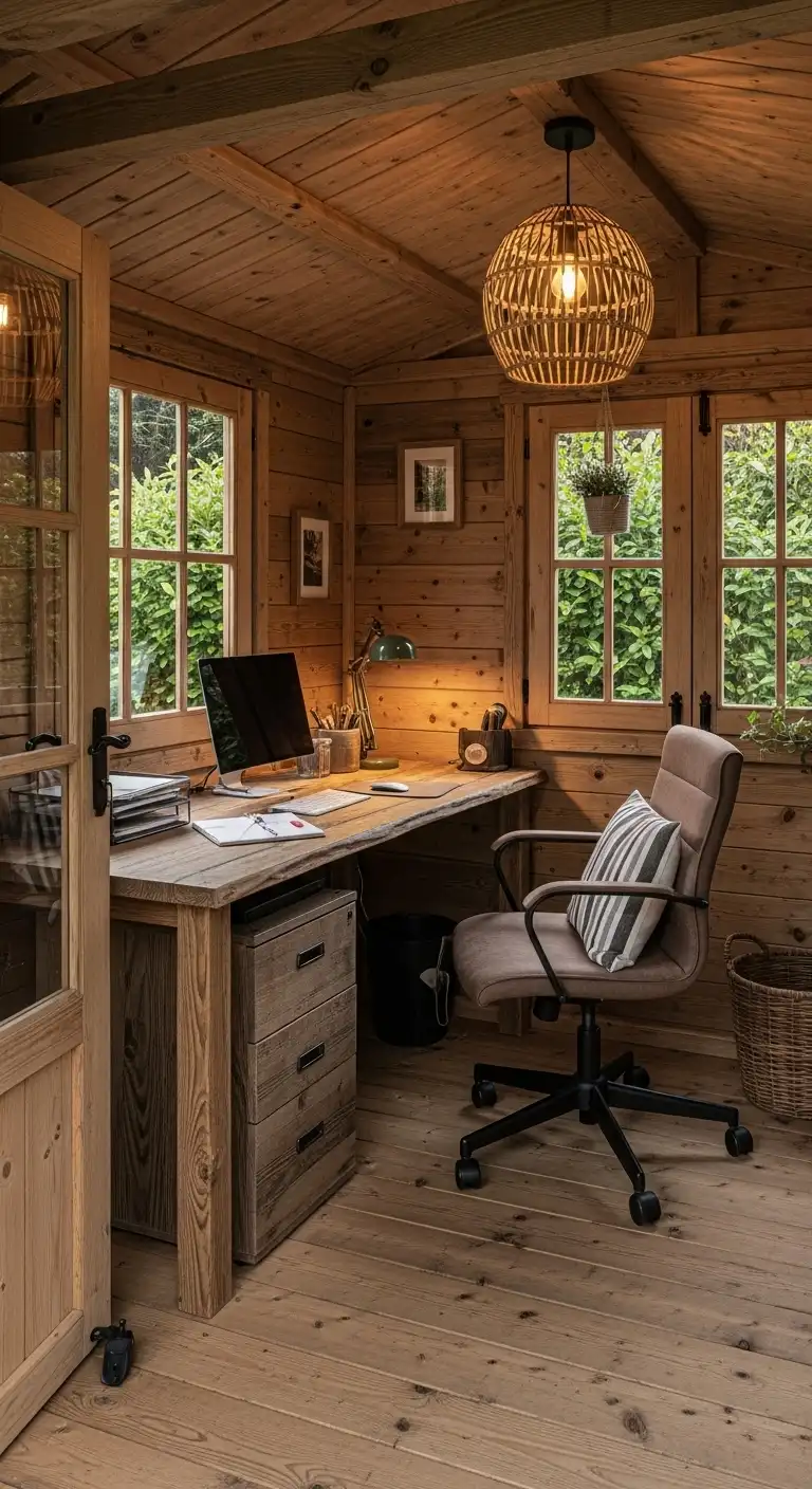 Rustic Garden Shed Office That Connects Work With Nature