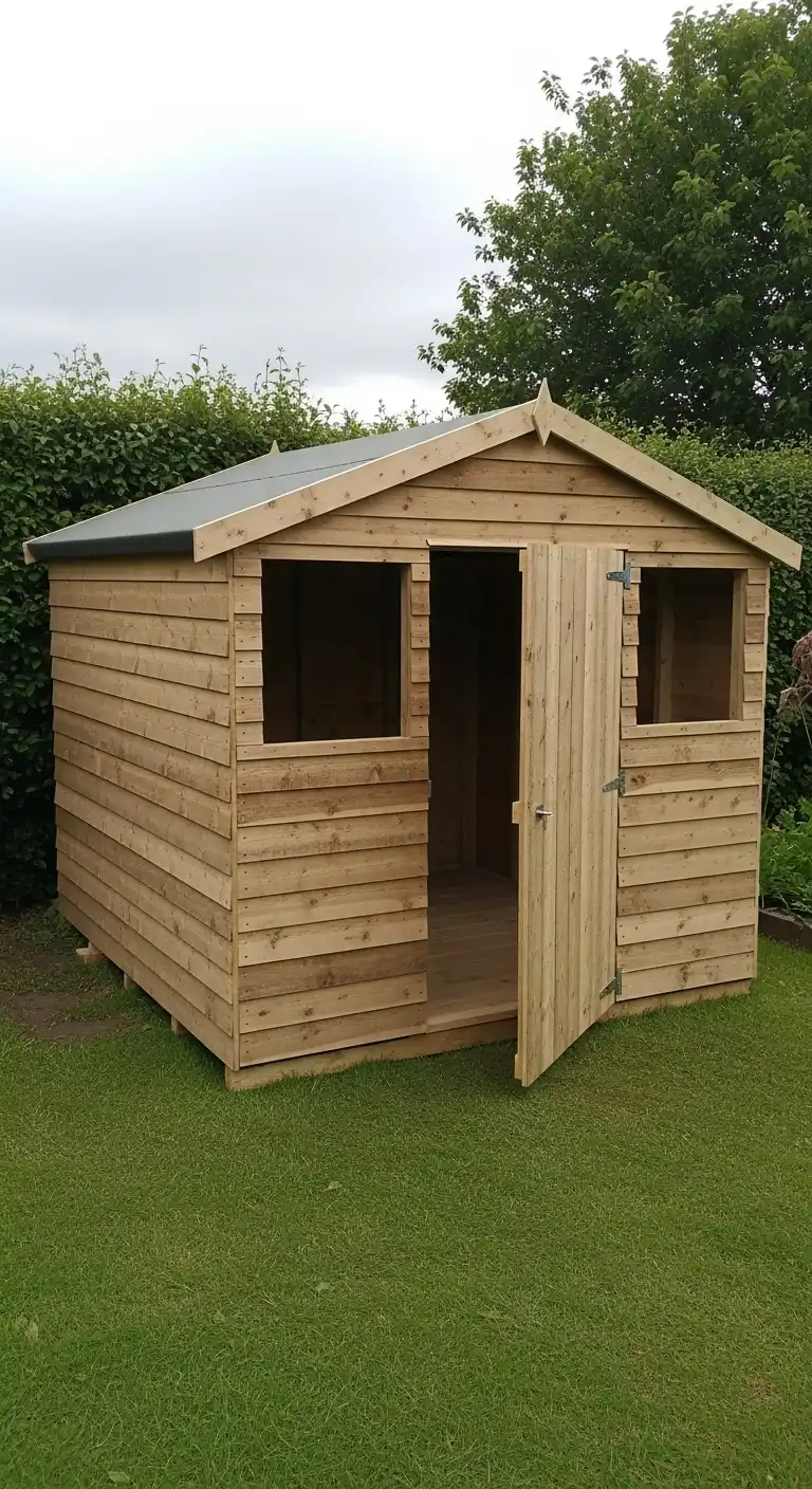 Rustic Wooden DIY Garden Shed with Natural Appeal