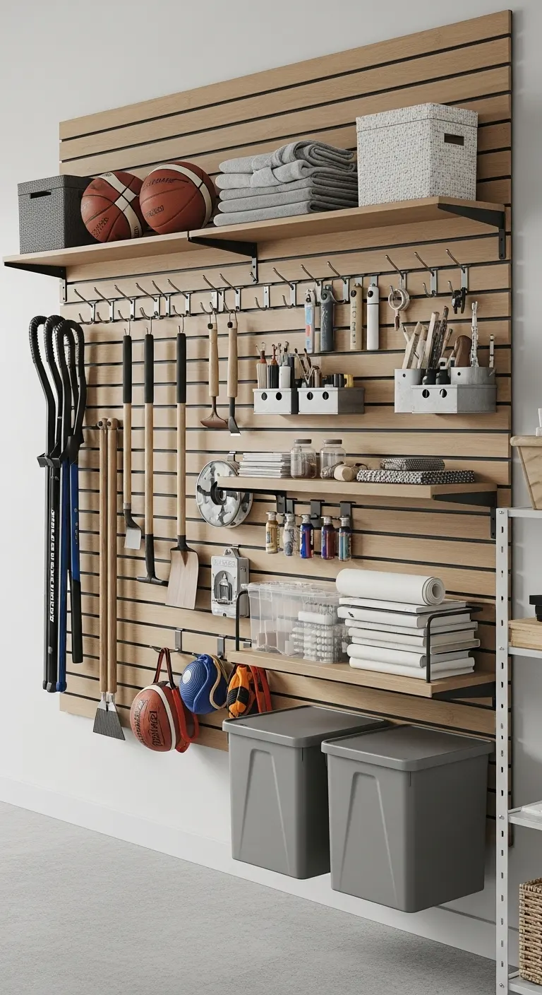 Slatted Wall Panels with Hooks