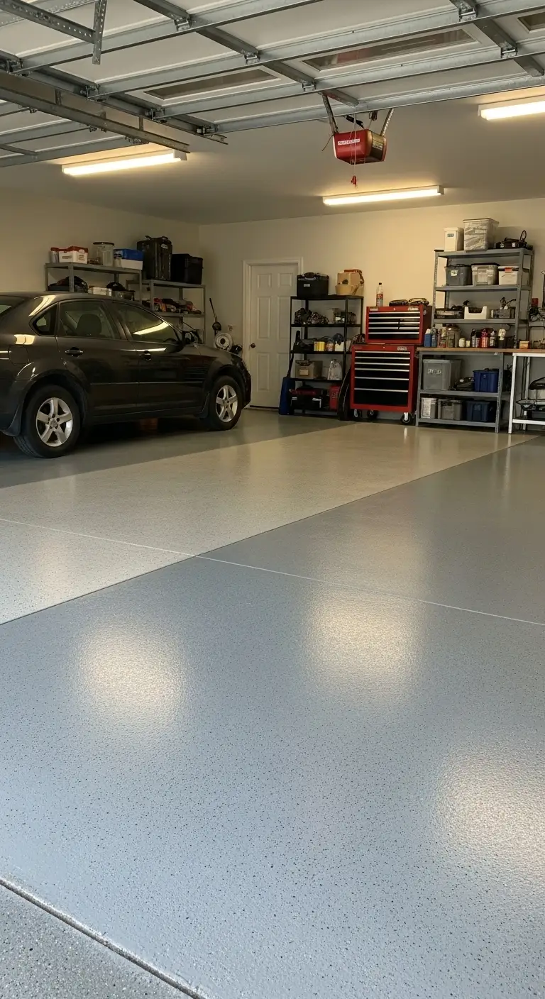 Two-Tone Epoxy Garage Floor for Zoned Spaces