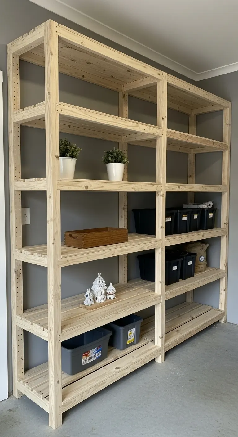 Wooden Shelves with Adjustable Heights