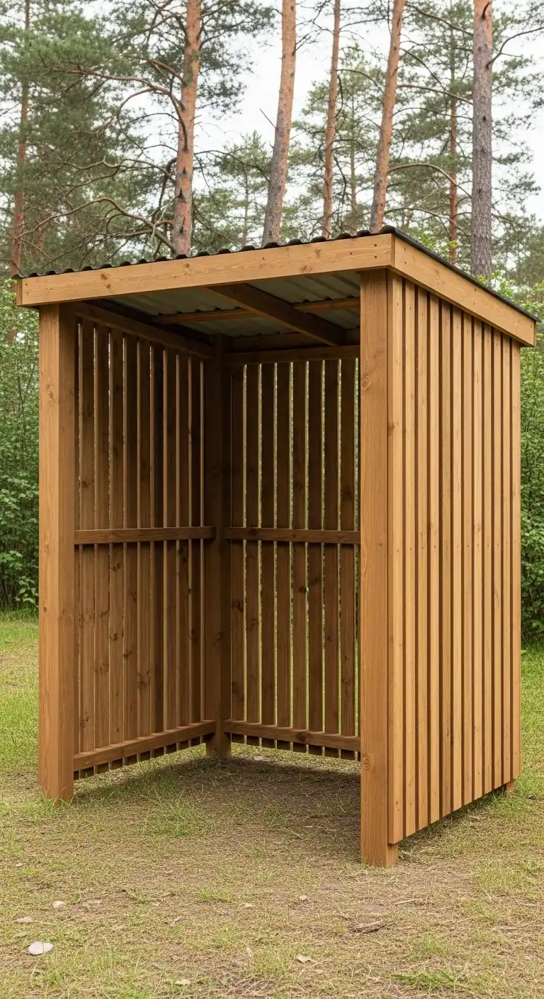 Wooden Slatted Generator Shelter Cover